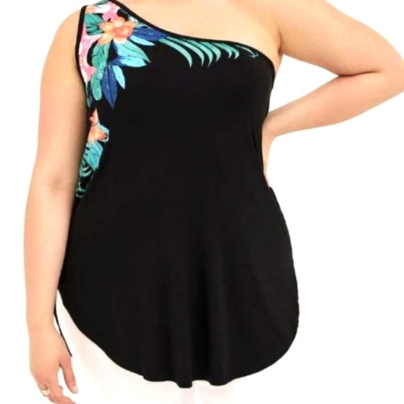 TORRID Favorite Tunic Super Soft One Shoulder Tunic Tank - Picture 1 of 11